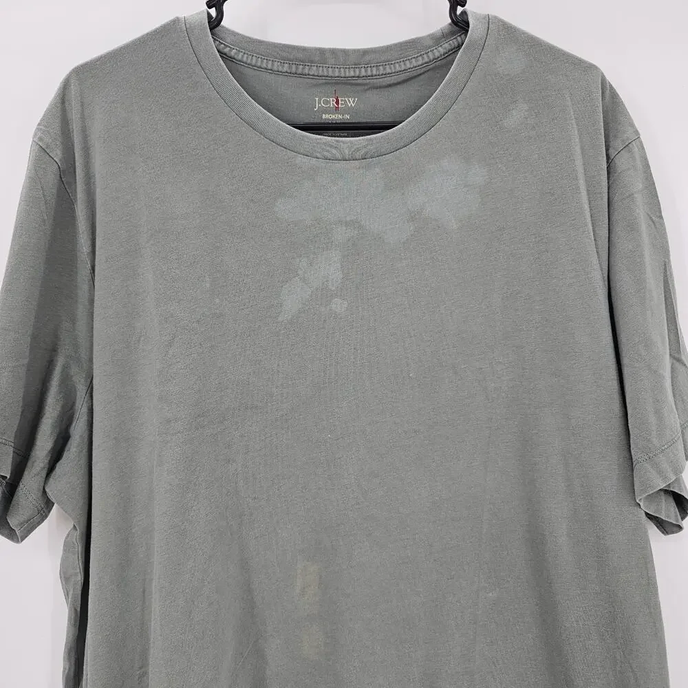 J. Crew Mens size XXL Broken in Short Sleeve Crewneck T-Shirt Green BW039 NEW
